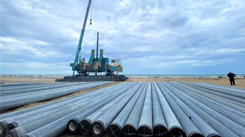 Pressing pile construction