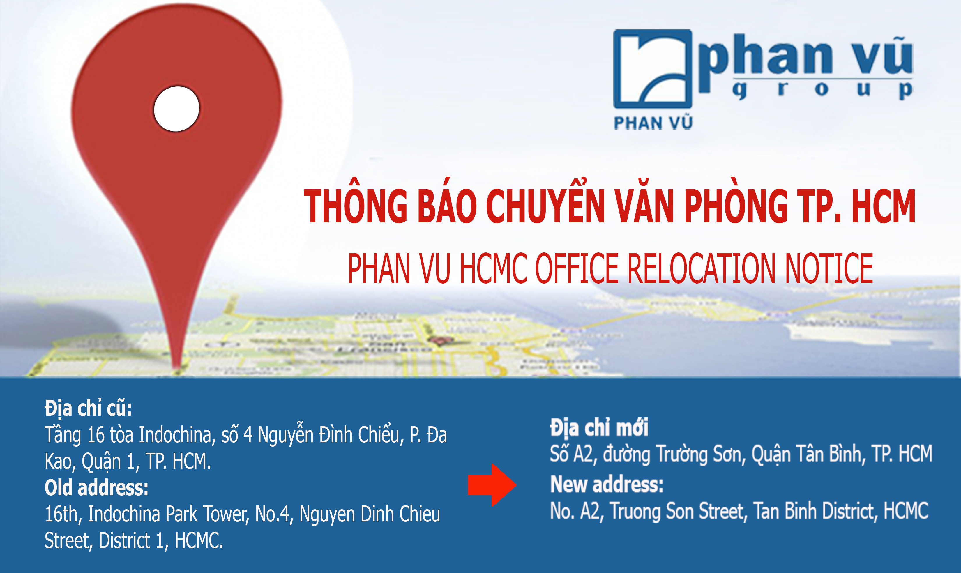 THÔNG BÁO: CHUYỂN VĂN PHÒNG TẠI TP.HCM